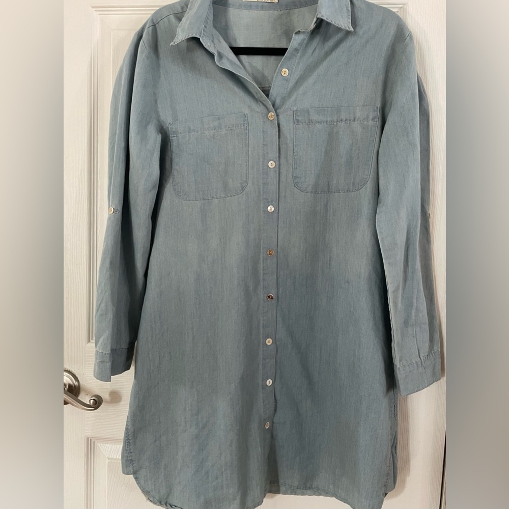 Ellison Light Blue Denim Shirt Dress